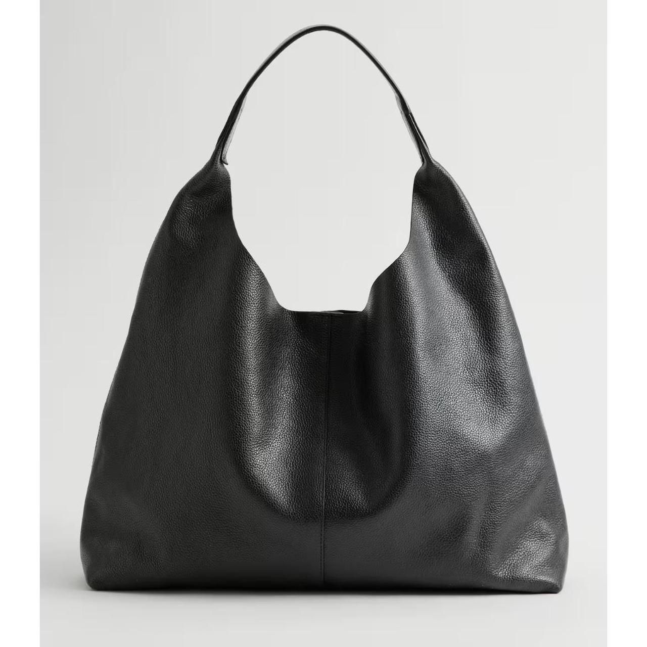 Other Stories oversized slouchy black leather tote bag(rggh60)11