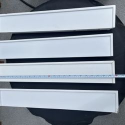 Four White Wood Floating Shelves