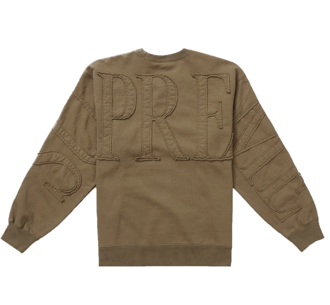 Supreme Tonal Applique Crewneck Olive Brown XXL