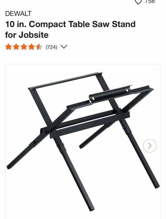 DEWALT
10 in. Compact Table Saw Stand for Jobsite
$50