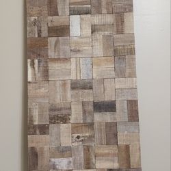 Reclaimed Wood Art Sculpture Wall Decor Rectangular Panel Rustic 47 1/4" x 15 3/4" by Jeffan NEW