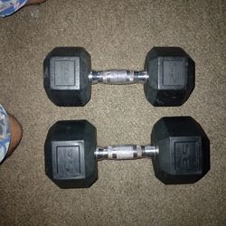 25lb Dumbell ... 35lb Dumbell  Rubber Coated