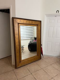 Large Gold Framed Wall Mirror