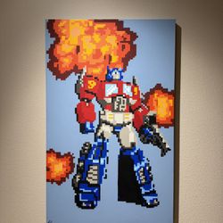 Pixel Optimus Prime Pop Art 