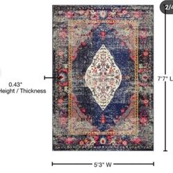 🫑🫑🫑PR50#6 $75 nuLOOM Veronica Oriental Persian Navy 5 ft. x 7ft. Area Rug