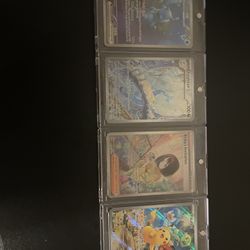 Blastoise EX, Erika Invitation, Dragonair, Pikachu.
