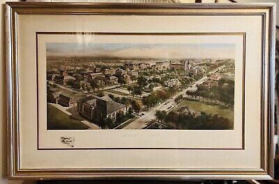huge 1910 university of Illinois  hand colored engraving artist Richard Rummell