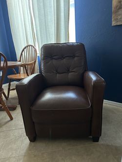 Brown Leather Recliner Armchair