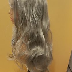 Long Gray Wavy Wig