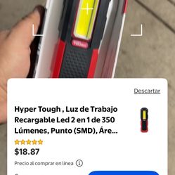 Hyper Tough rechargeable LED work flashlight of 350 lumens.