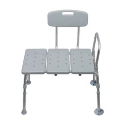 Drive Medical Plastic Tub Transfer Bench with Adjustable Backrest