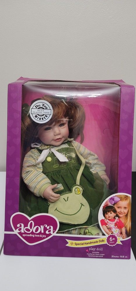 Adora Toddler Time Froggy Frog 20" Doll Weighted Red Hair Green Outfit