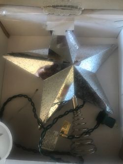 Holiday star lit Tree topper.