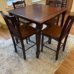 Counter Height Kitchen Table And Chairs (Brown/Cherry)