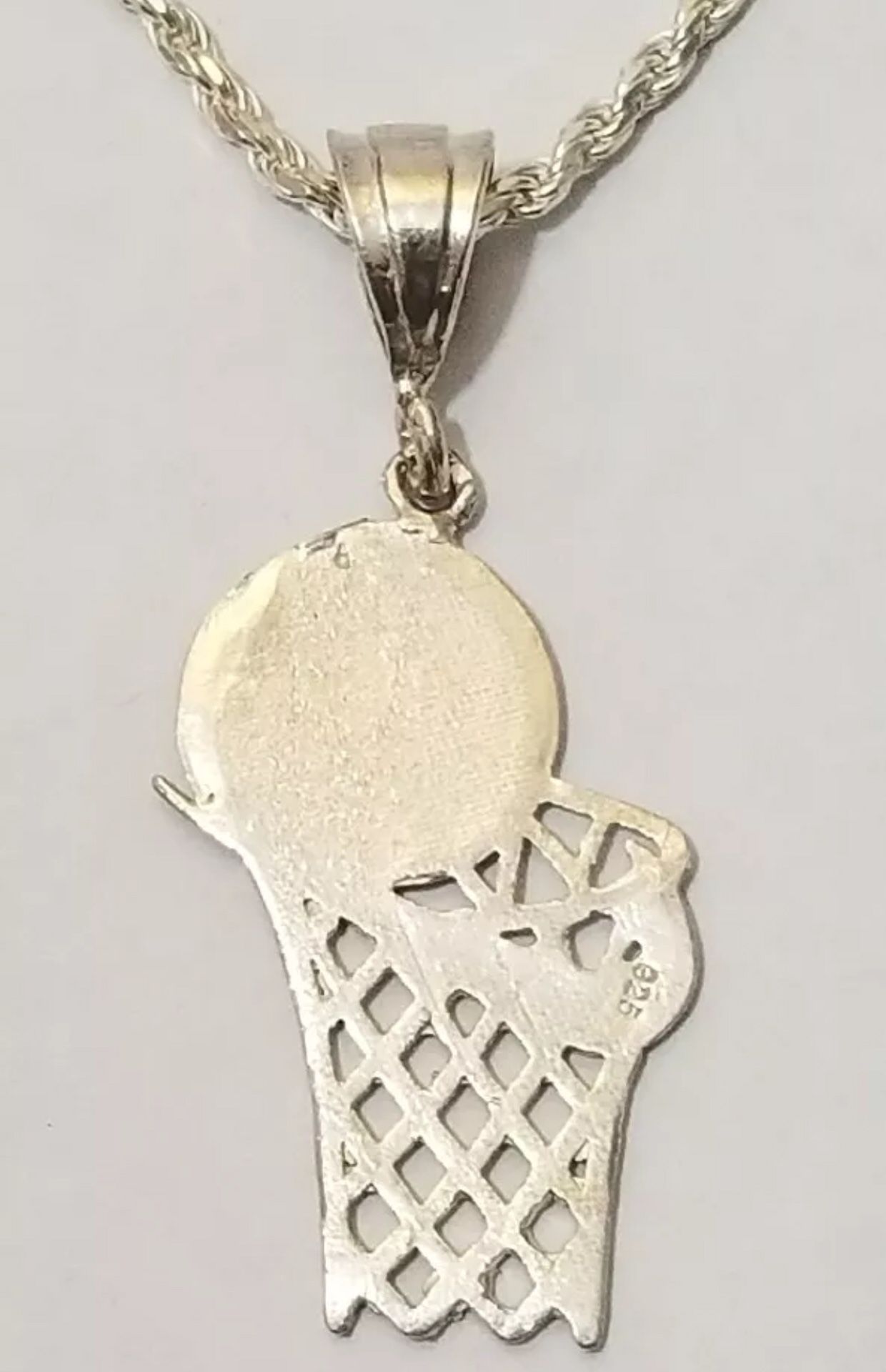 21st Century Italian 925 Sterling Silver Nike Style Basketball Necklace  Pendant. For Sale at 1stDibs