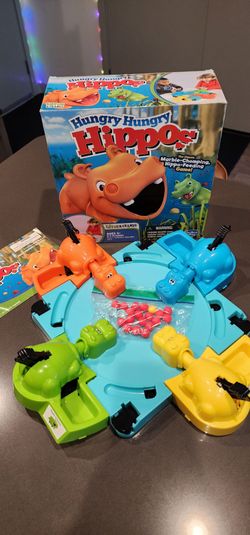 2014 Hasbro Hungry Hungry Hippos Game Elefun & Friends As Is Pre Owned