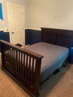 Solid wood full size bed (mattress not included)