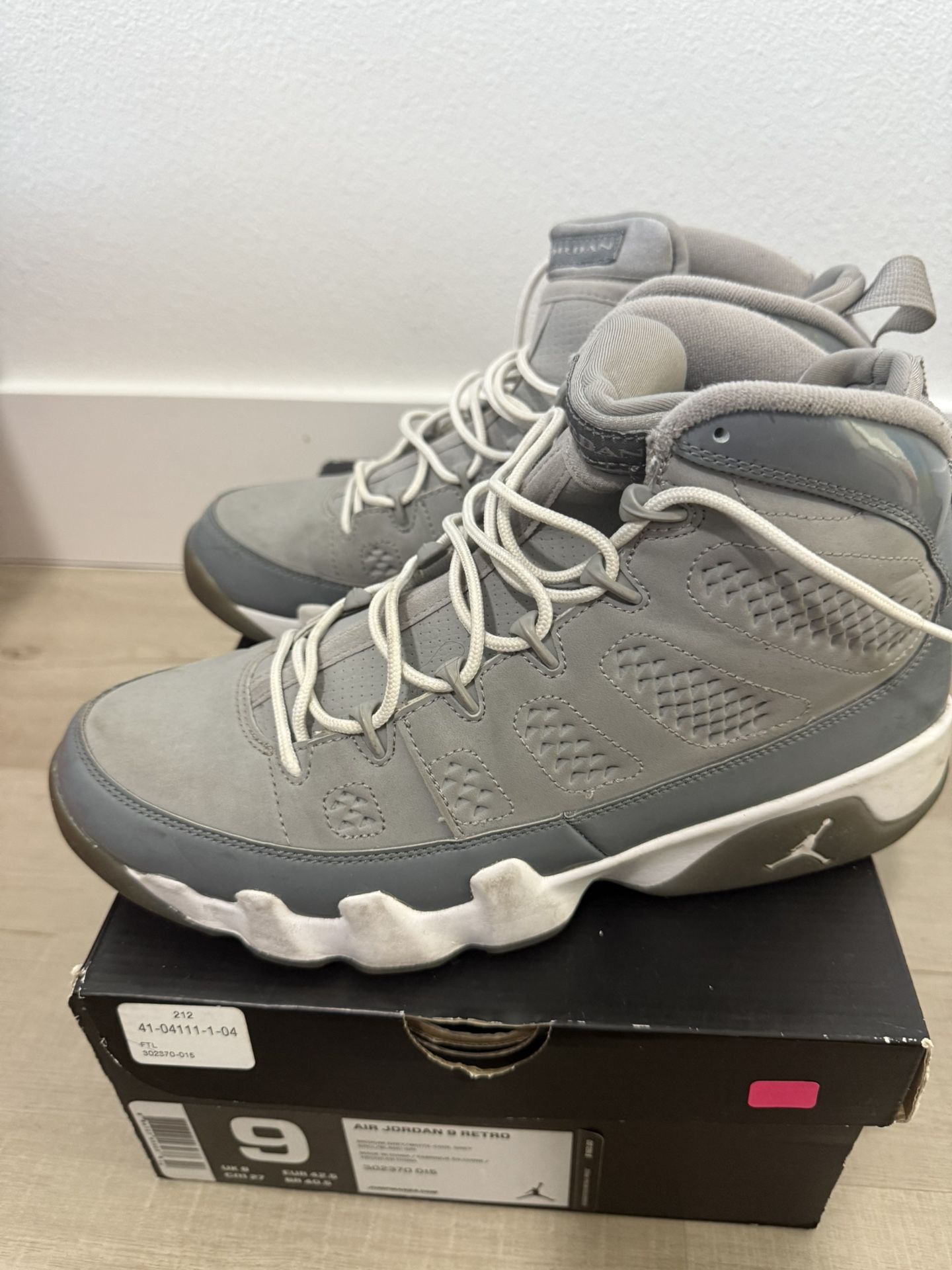 Air Jordan 9 Cool Grey 2012 Sz 9
