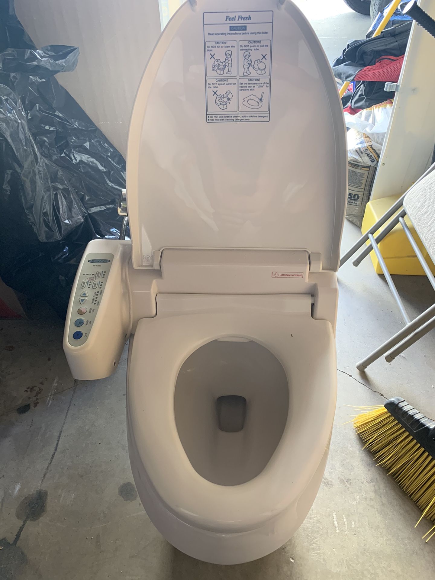 Free toilet w/ heated seat, bidet, light