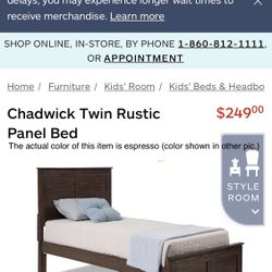 BOBS FURNITURE TWIN BED AND NIGHTSTAND NEVER USED