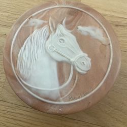 Robert Nemith Soapstone Horse Trinket /Jewelry Box