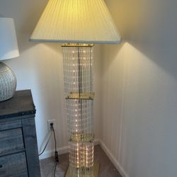 Vintage Caetano Sciolari For Lightolier Brass And Glass Rods Floor Lamp