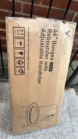 New In box 46” Bungee Rebounder Trampoline for Adults, 460LBS Low Impact Quiet Foldable Mini Trampoline, Easy Assembly Indoor Fitness Rebounder with H