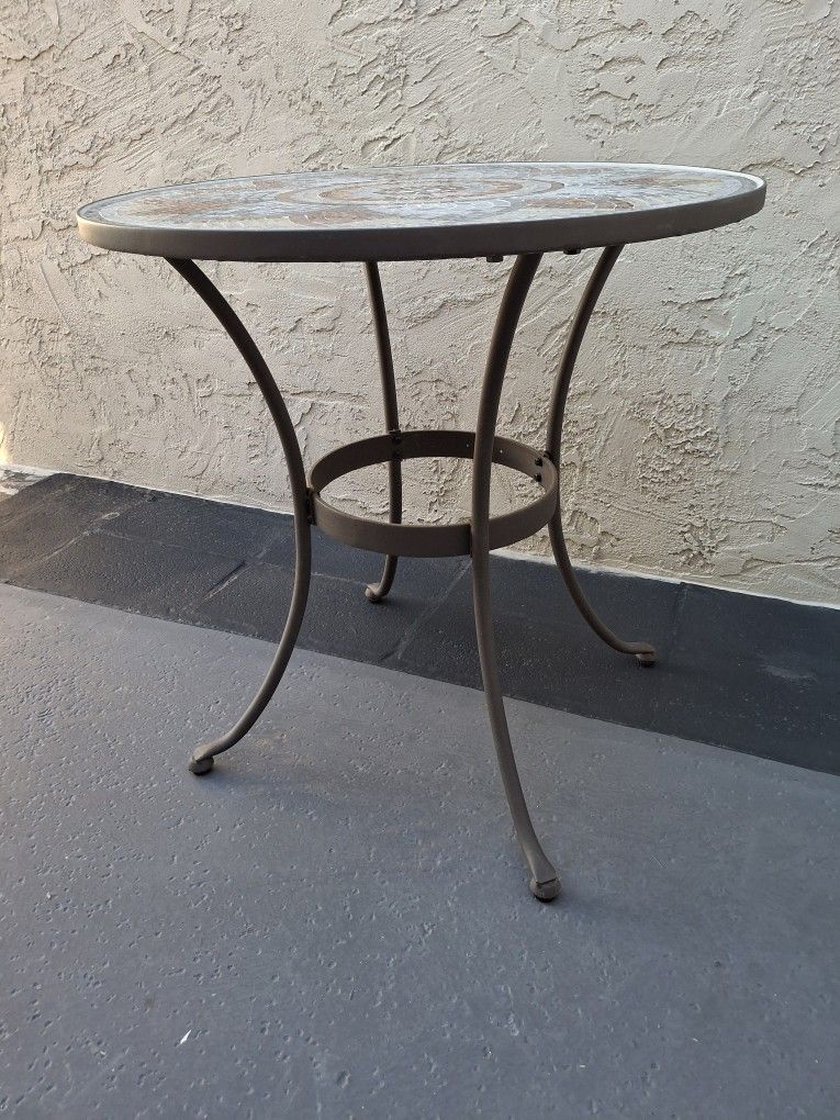28" Glass Mosaic Bistro Table