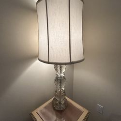 Lucite Lamp With shade Vintage Mid Century