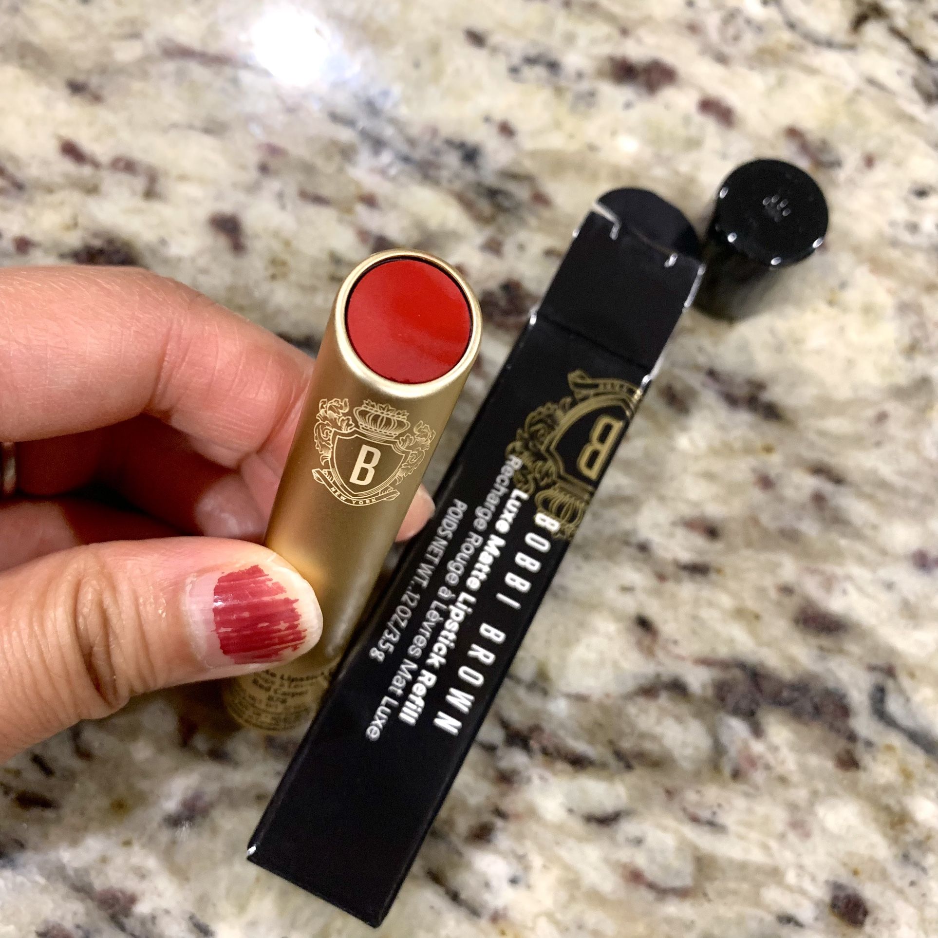 New Bobbi Brown Luxe Matte Lipstick Refill Red Carpet 878 3.5g Full Size