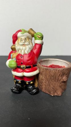 Santa Claus Figurine with Candle Holder