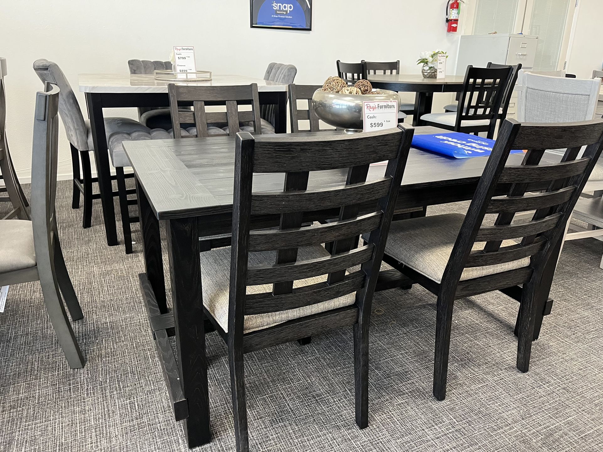 Black 5 Pc Dining Table Set/ $10 Easy Down Payment Options