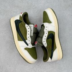 Tr.avis S.cott x J 1 Retro Low OG SP 'Reverse Olive  Medium Olive'