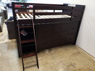 New twin size loft bed with dresser and bookcase tax included free delivery