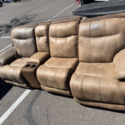Mint leather couches electric