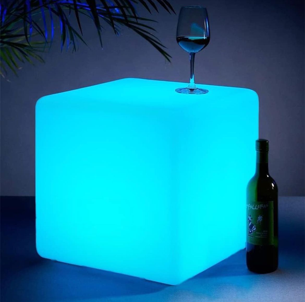 16-in LED Cube Chair Light, Rechargeable LED Cube Seat w/Remote, Dimmable RGB Color Changing Light Cube Versatile LED Cube Table, Waterproof LED Cube
