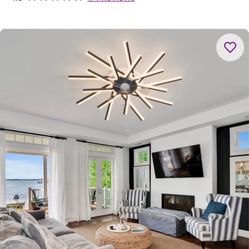 36" 5 - Blade Dimmable LED Ceiling Fan with Remote Control and APP