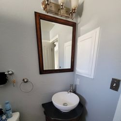 Bowl Sink, Mirror, & Lights