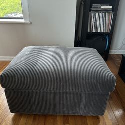 Dark Grey Corduroy Ottoman