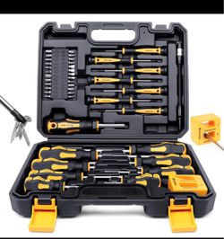 Magnetic Screwdrivers Set with Case Amartisan 43 piece Includs Slotted Phillips