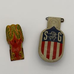 Vintage Tin Clicker Toys Lot – Secret Guard Annie & Frog