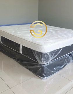 Queen Mattress Set Plush PillowTop – Brand New –  Same Day Delivery Available 🚚