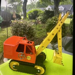 Vintage Nylint Orange Big Dig Power Digger 100% complete and functioning  Great condition  
