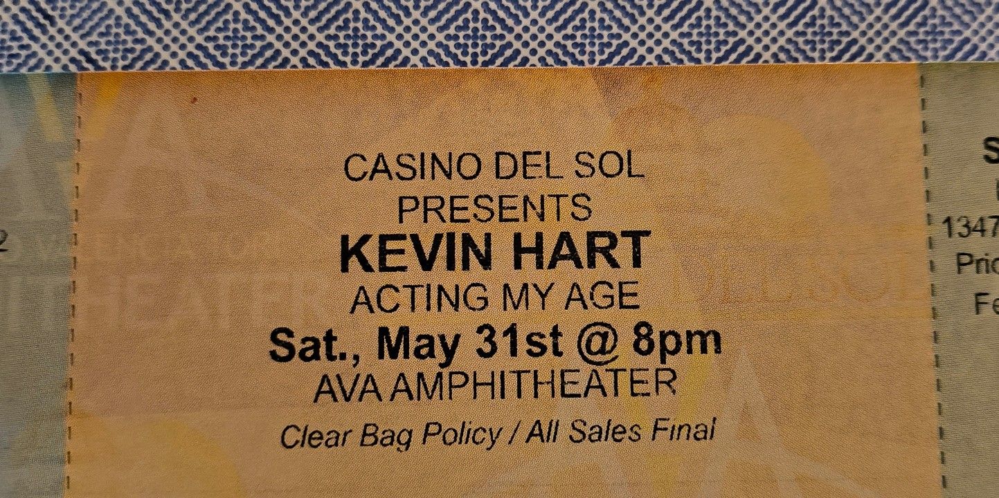 One (1) Ticket To Kevin Heart @ AVA Amphitheatre May 31st