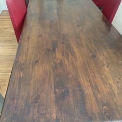 Wood Dining Table & 6 Chairs