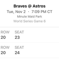 World Series Game  6 Tuesday November 2, 2021