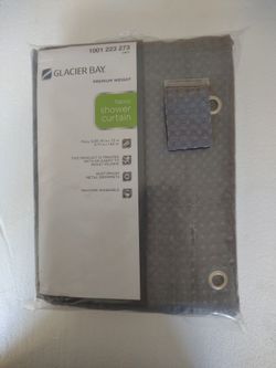 Glacier Bay Premium Weight 70 in. x 72 in. Fabric Shower Curtain in Gray
