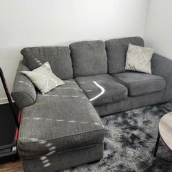 Gray Sofa Chaise – Includes Two Pillows (MUST GO!)