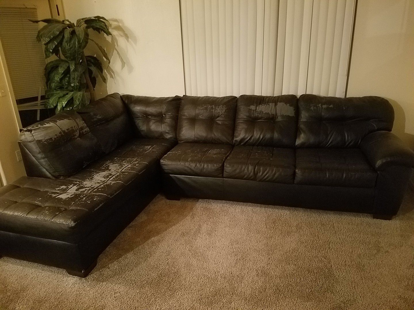 Sectional Couches - Dark Brown Leather