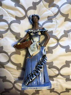 FABULOUS RARE Jamaica Frazer’s Ceramic Jamaican 13”Lady Figurine Statue With Tag